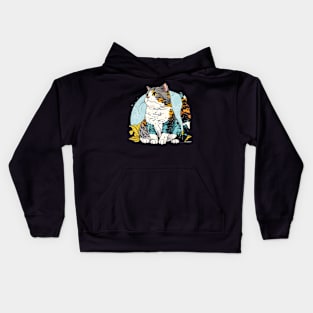 Beautiful Cat Vintage - Cat Lover Kids Hoodie